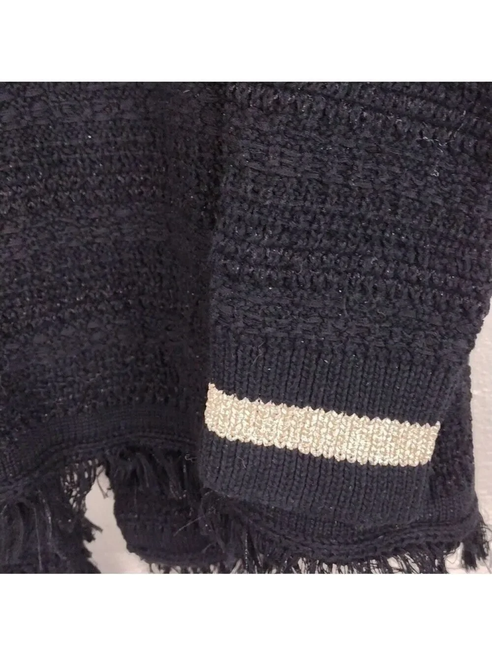 Lilly Pulitzer Black Gold Metallic Textured Knit One Clasp Front Cardigan Jacket